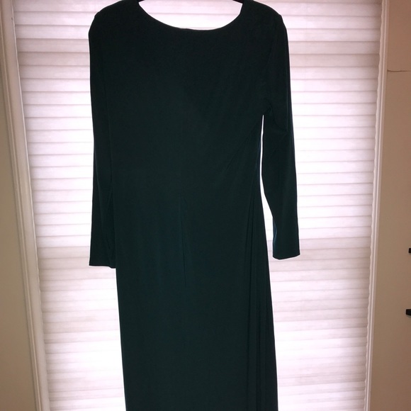 Forest Green full length long sleeve gown - Picture 3 of 5